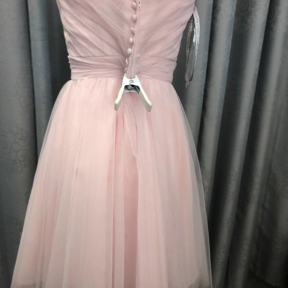 Sample Blush Bridesmaid Dress, Aline Flowy Short Formal Pageant Prom Mother - Picture 10 of 14